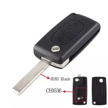 KEYYOU Сменный 2-кнопочный дистанционный складной брелок для ключей с лезвием для Citroen C2 C3 C4 C5 C6 C8