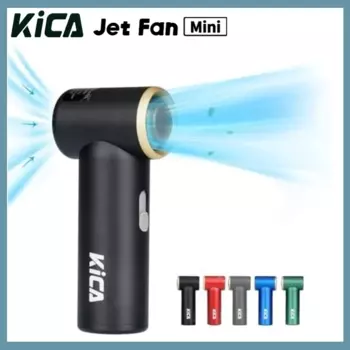 KiCA Портативный JetFan-мини-мини-воздуходувка Карманный турбовентилятор Перезаряжаемый 13-часовой срок службы батареи 36000 об/мин для охлаждения, пыли, кемпинга
