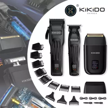 KIKIDO KK-2578-2 Профессиональная машинка для стрижки волос, электрические бритвы для мужчин, комплект, аккумуляторные триммеры, машинка для стрижки волос