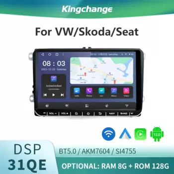 Kingchange 7 "Android 12,0 для VW / Volkswagen Skoda Octavia Golf 5 6 Touran Passat B6 Polo Jetta Автомагнитола Carplay GPS WiFi DSP