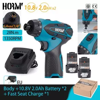 KingHui 12В ударная дрель-шуруповерт 28 Нм