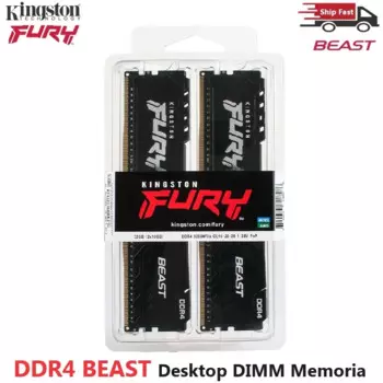 Kingston BEAST DDR4 DIMM RAM 16 ГБ (2x8 ГБ) 32 ГБ (2x16 ГБ) Комплект памяти для настольных ПК 2666 МГц 3200 МГц 288 контактов Настольная оперативная память для настольной памяти