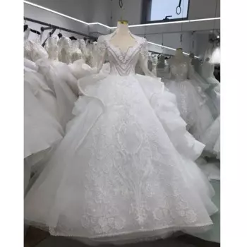 Kisswhite Xlove коллекция ins красивое свадебное платье принцессы блестящее Пышное Бальное Платье с v-образным вырезом