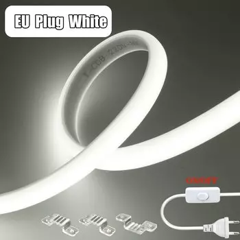 KISUFU COB светодиодная лента 288 светодиодов/м 220-240В водонепроницаемая с переключателем 1М-35М