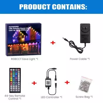 KISUFU RGB Светодиодная гирлянда для карнизов 30 метров