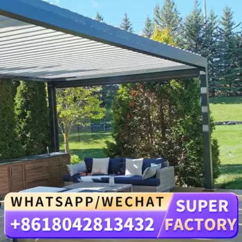 Китайская фабрика, оптовая продажа, современная уличная беседка для жалюзи, крыша для патио, садовая моторизованная алюминиевая биоклиматическая беседка 3x4 м