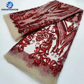 Китайская кружевная ткань с винными африканскими блестками, 2023 нигерийский французский тюль, кружевная ткань, Высококачественная вышивка из органзы для женщин