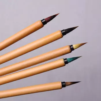 Китайская Ручка для рисования и каллиграфии, 5 шт., кисти с несколькими волосами, кисти для рисования акварелью и каллиграфии, кисти для письма из Китая