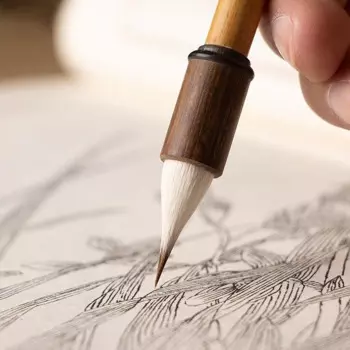 Китайская щетка для волос Huzhou из нескольких частей, традиционная щетка Jiju ручной работы, профессиональный уровень, маленькая обычная ручка-щетка для создания сценариев