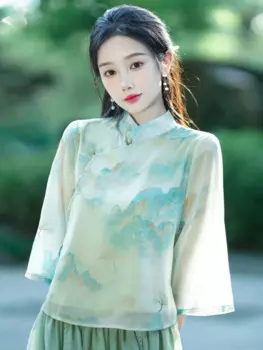 Китайская женская одежда, стильные летние костюмы ханьской одежды