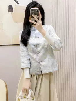 Китайские костюмы, Женская Осенняя куртка, костюм Тан