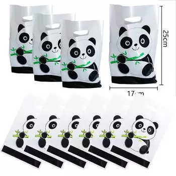 Картонные подарочные пакеты с пандами Yibenlun, набор из 10 штук