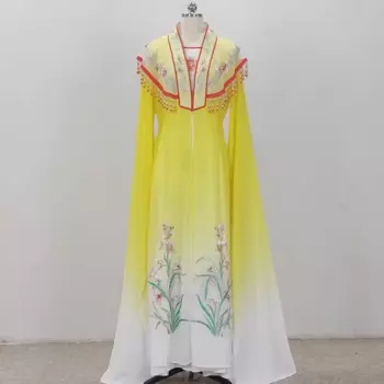 Китайский костюм Пекинской оперы ханьфу Юэ хуанмэй с длинными рукавами танцевальные костюмы для театральных представлений женский танцевальный костюм хуадань