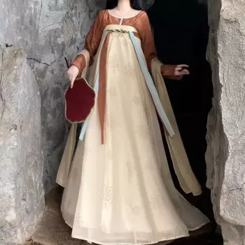 Китайский стиль Hanfu платье набор женский традиционный династии Тан Элегантный цветочный принт Феи танцевальные Сценические костюмы женский винтажный Халат