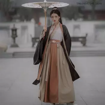 Китайское платье Древнее WeiJin Hanfu Традиционная вышивка Платья династии Тан Стиль Народный танец Мужской Косплей Костюм Хань