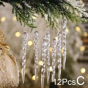 KITPIPI Рождественские прозрачные украшения из акрила 12 шт