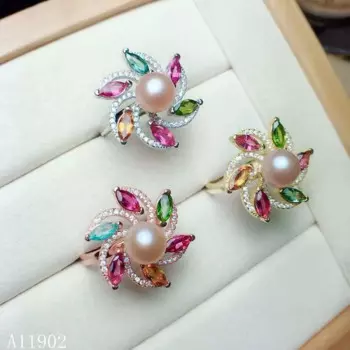 KJJEAXCMY boutique Jewelry женское кольцо с инкрустацией из натурального турмалина