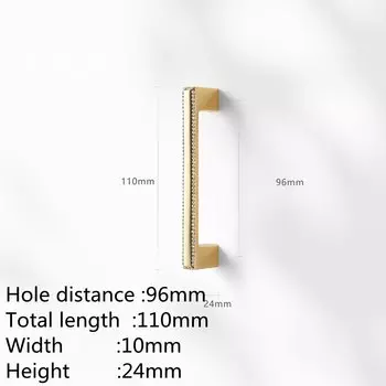 KK & FING легкие дверные ручки для шкафа с кристаллами, простая дверная ручка для шкафа, ручки для ящиков из цинкового сплава, кухонные аксессуары