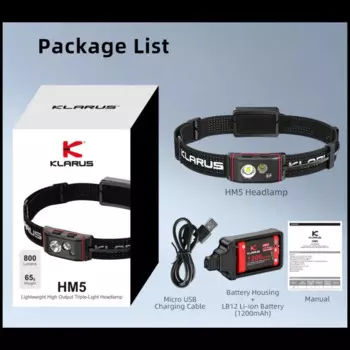 Klarus HM5 800 люмен налобный фонарь