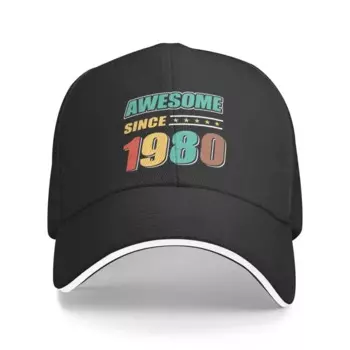 Классическая бейсболка Awesome Since Born In 1980 года для мужчин и женщин, регулируемая спортивная шляпа для папы