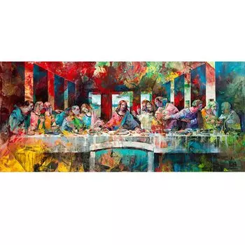 Классическая картина Да Винчи Последний ужин на холсте WJWANG