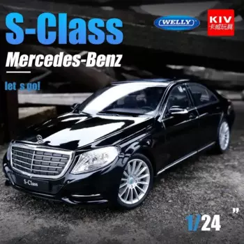 Классическая литая модель автомобиля Mercedes Benz S-Class WELLY 1:24, модель автомобиля из металлического сплава, игрушки для детей, Подарочная коллекция B47