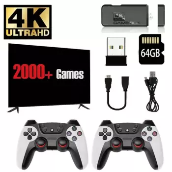 Классическая Ретро игровая консоль K9, совместимая с HDMI, 4k, 20000 игр, 2,4 ГГц, Беспроводная игровая консоль с 2 геймпадами, семейный подарок