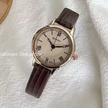 Классические простые женские часы с римскими цифрами, роскошный корпус для часов из розового золота, офисные женские тонкие наручные часы Relojes Para Mujer