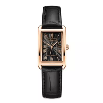 Классические женские часы Julius в стиле ретро, японские кварцевые элегантные модные часы, браслет из натуральной кожи, Подарочная коробка для девочек на день рождения