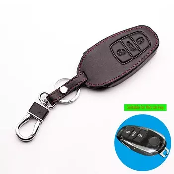 Классический дизайн, натуральная кожа, чехол для автомобильного ключа с дистанционным управлением, чехол для Volkswagen VW Touareg, 3-кнопочный смарт-ключ, защитный чехол