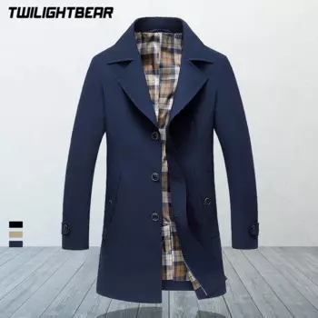 Классический мужской Тренч, Мужская ветровка, британская осенне-Весенняя облегающая деловая Повседневная Верхняя одежда, мужская одежда, куртка, пальто AF8602