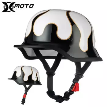 Классический немецкий винтажный мотоциклетный шлем Ретро Casco, мотоциклетный шлем на пол лица для мужчин и женщин, мотоциклетный шлем в горошек