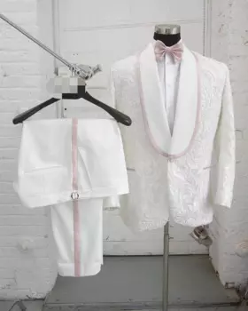 Классический жаккардовый Свадебный мужской костюм, новинка, женский удобный облегающий костюм из 2 предметов для индивидуального пошива, официальный костюм для жениха, размер на заказ