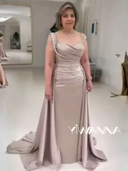 Классическое платье для матери невесты без рукавов с круглым вырезом для свадьбы, блестящее платье для выпускного вечера с блестками и кристаллами, изящное длинное вечернее платье