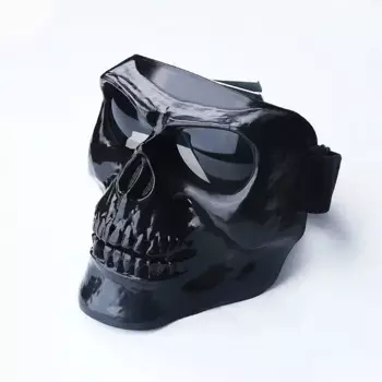 Классная мотоциклетная маска для лица с черепом с очками винтажная маска с открытым лицом мотоциклетный шлем защитная маска для лица мотоциклетный шлем