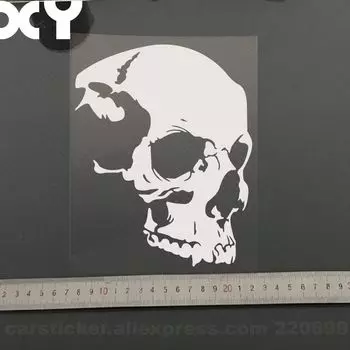 Классный бампер с черепом Jdm стандартной длины 7 дюймов * 5,5 дюймов, забавные виниловые наклейки, светоотражающий Тип