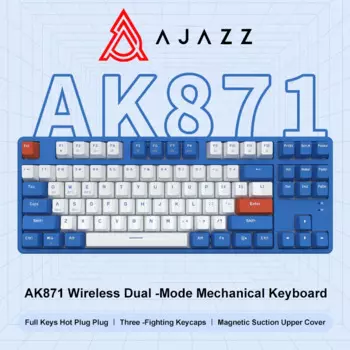 Клавиатура Ajazz AK871 игровая механическая, 87 клавиш, 2,4 ГГц