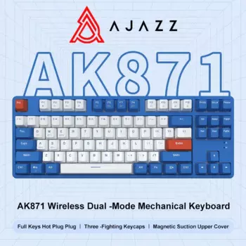 Клавиатура Ajazz AK871 игровая механическая, 87 клавиш, 2,4 ГГц
