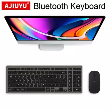 Клавиатура AJIUYU с Bluetooth для Apple, iMac, Mac, MacBook Air Pro, ноутбук, iPad, планшет, 2,4G, беспроводная клавиатура, цифровая клавиша