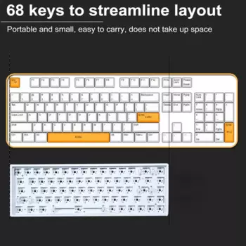 Клавиатура беспроводная Механическая с Rgb-подсветкой, 68 клавиш