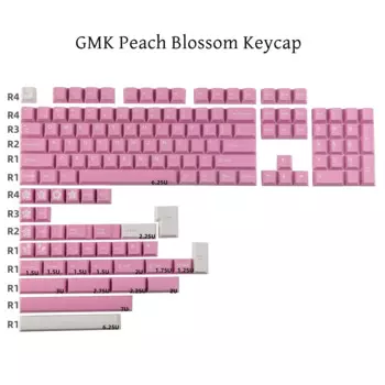 Клавиатура GMK в форме цветка персика, 142 клавиш, цвет вишни, материал PBT для переключателей Gateron Mx, механическая клавиатура