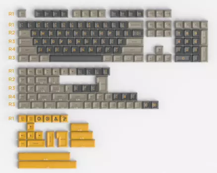 Клавиатура GMKY AFSA с двойным выстрелом, желтый колпачок для клавиш Cherry MX, Механическая игровая Проводная USB клавиатура