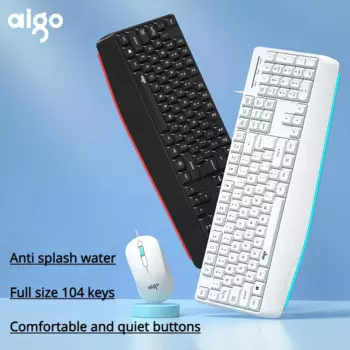Клавиатура и мышь Aigo AK300 проводные, 104 клавиш, USB