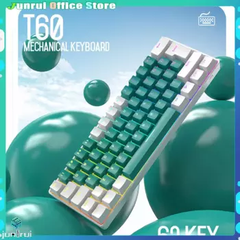 Клавиатура игровая Механическая T60, 62 клавиши, Rgb подсветка