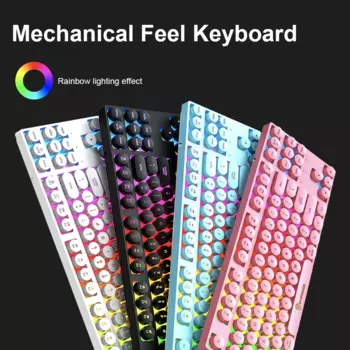 Клавиатура игровая Проводная с подсветкой, 87 клавиш, механическая, эргономичная