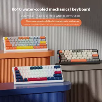 Клавиатура K610 с тремя режимами, клавиатура для киберспорта, Русская раскладка, Bluetooth, беспроводная Механическая игровая клавиатура