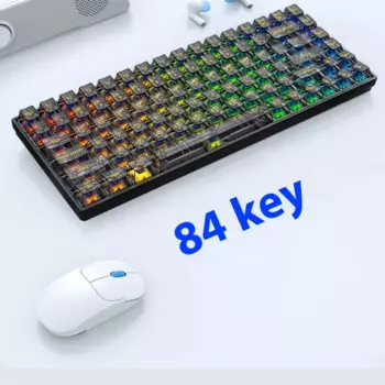 Клавиатура Механическая Проводная/прозрачная с 84 клавишами, Rgb-подсветкой