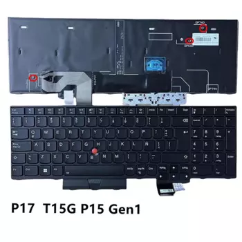 Клавиатура ноутбука LA Latin Backlight Pointer для Lenovo Thinkpad T15G P15 P17 Gen1