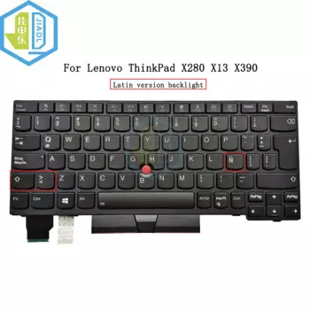 Клавиатура с подсветкой LA Latin для Lenovo ThinkPad X280 X390 X395 L13 X13, латинская клавиатура с подсветкой SN20P33936