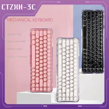 Клавиатура Yk680 Механическая прозрачная, 3 режима, 2,4 ГГц